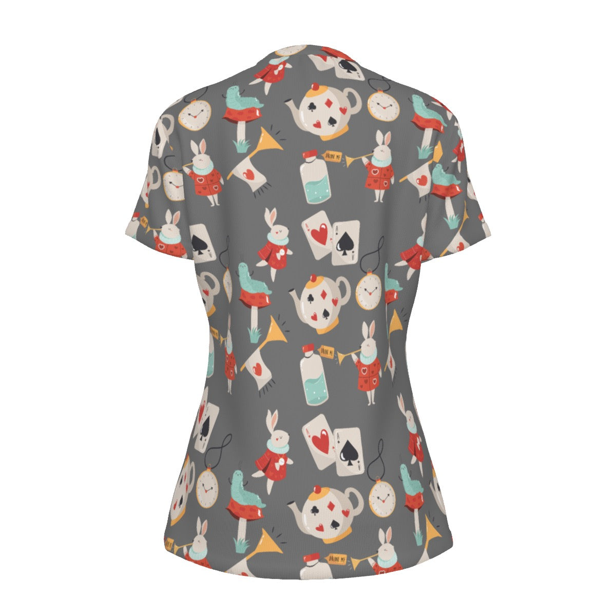 Gray Alice Icons Women's Round T-Shirt|210GSM