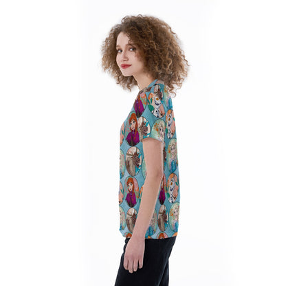 Blue Sisters & Friends V-neck Women's T-shirt