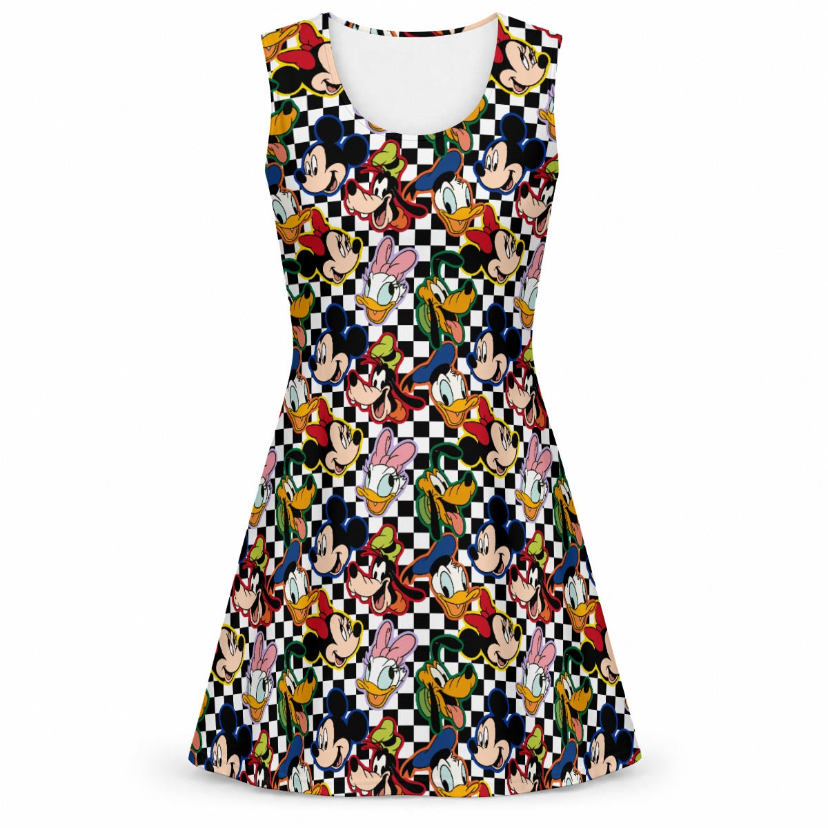 Checkered Friends Women's Yoga Tank Dress
