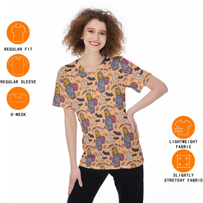 Winnie the Boo [orange] Women's O-Neck T-Shirt|180 GSM Jersey