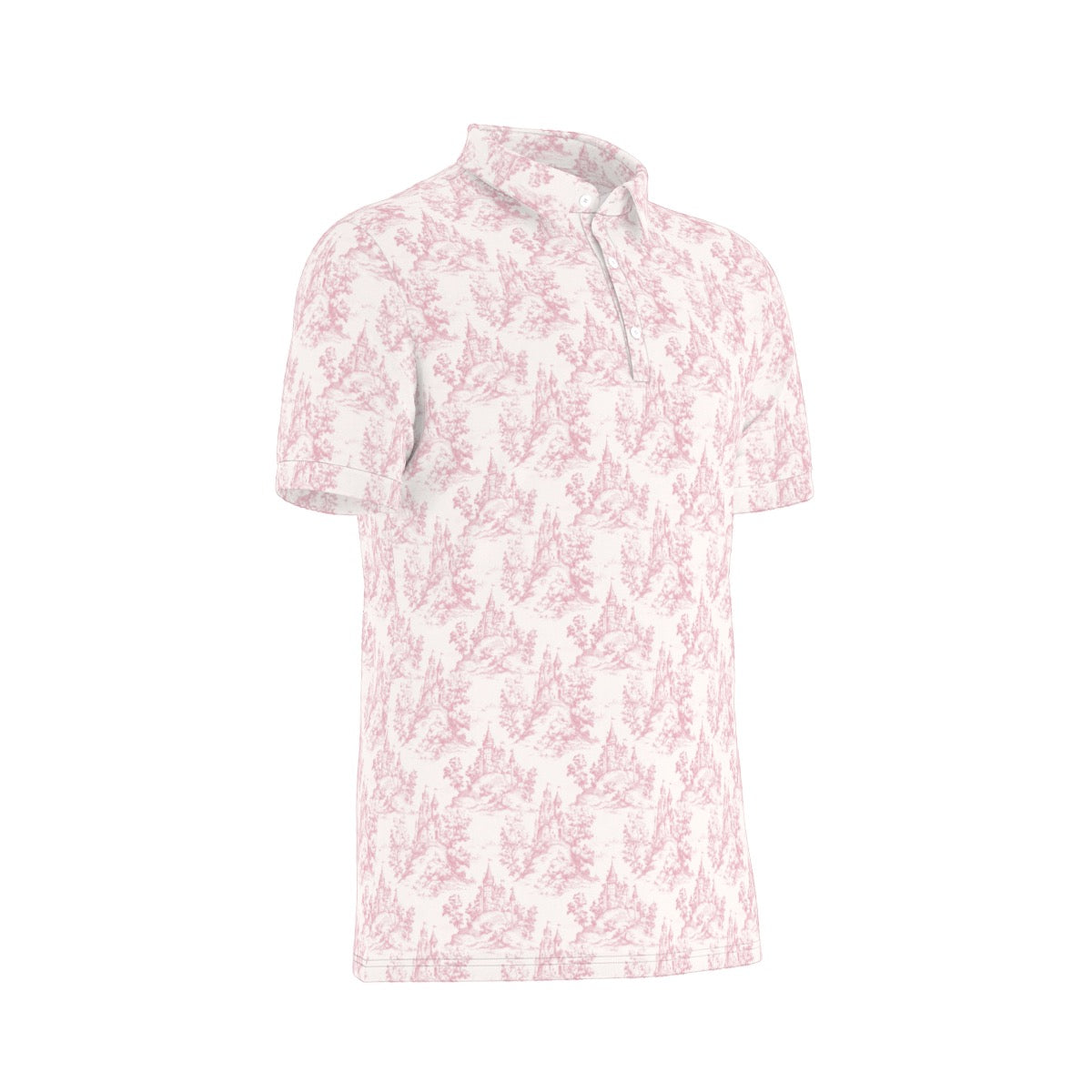 Castle Toile Men's Stretch Collar Polo Shirt