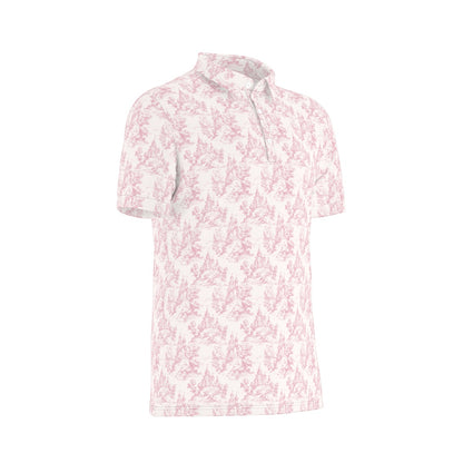 Castle Toile Men's Stretch Collar Polo Shirt