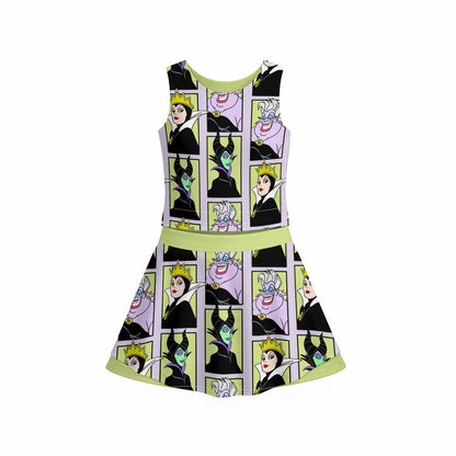 Villain Portraits Girl's Sleeveless Sports Tank & Skort Set
