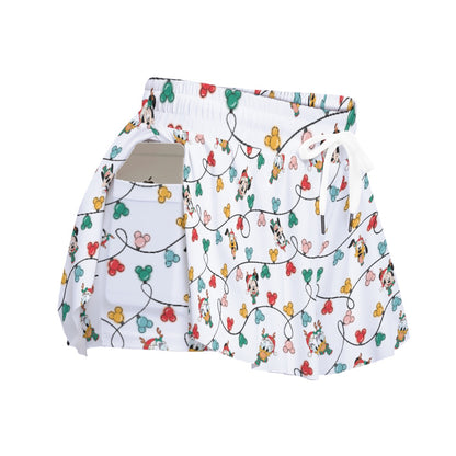 MM Christmas Lights & Friends Women's Sport Skorts With Pocket