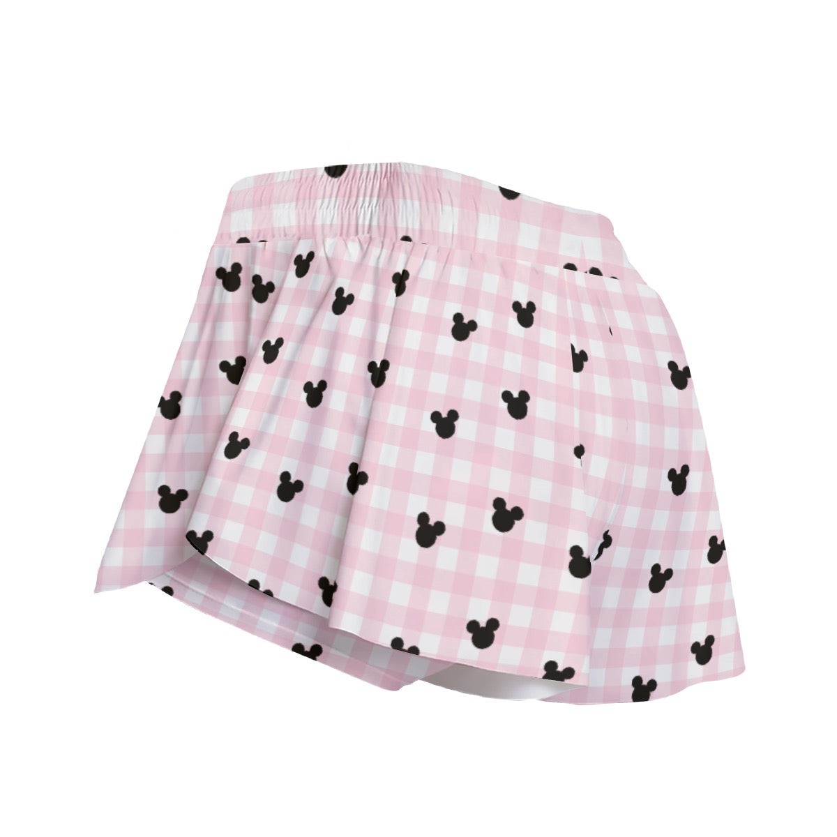 Pink Gingham Women's Sport Skorts With Pocket