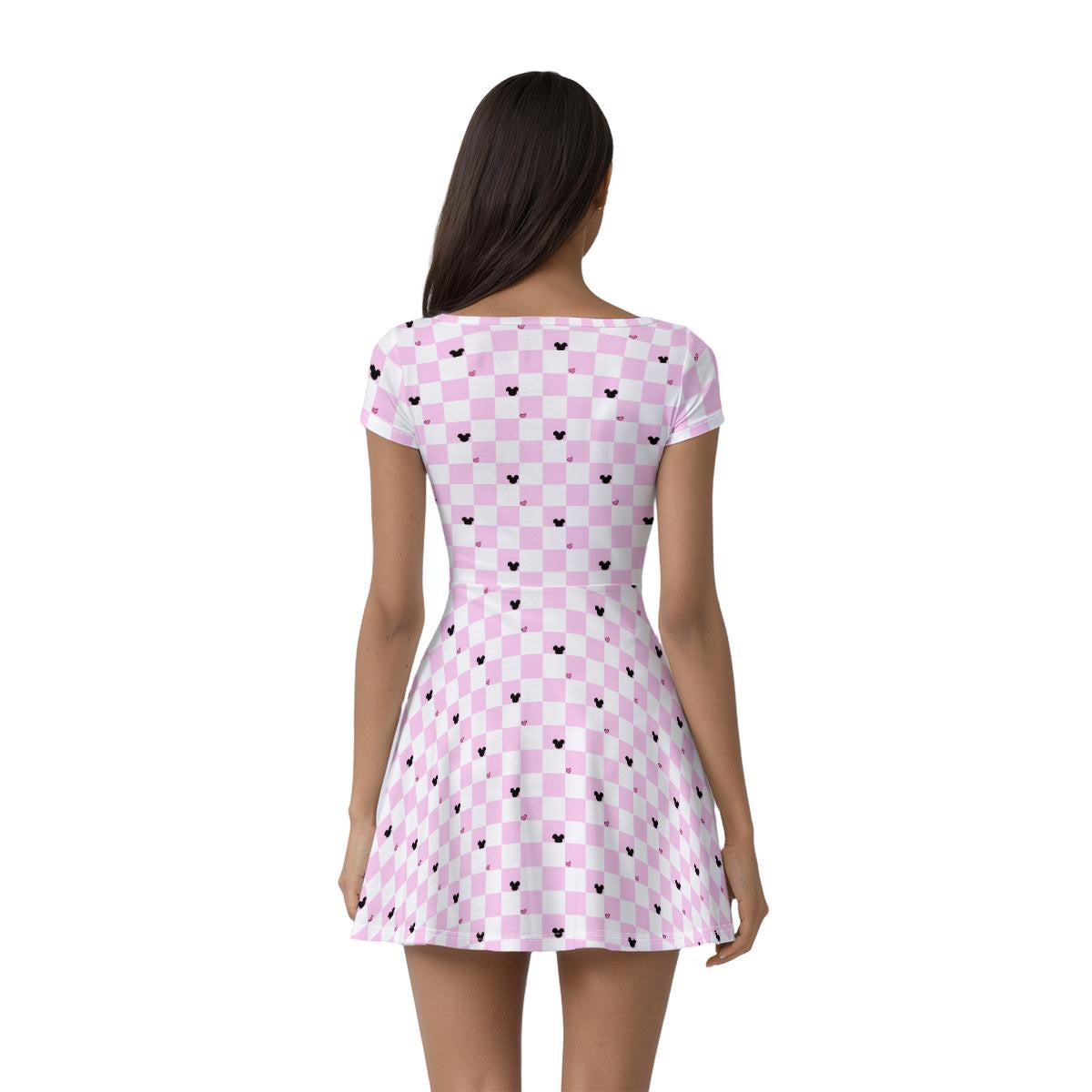 Checks & Hearts Women’s Athletic Dress With Built‑In Shorts