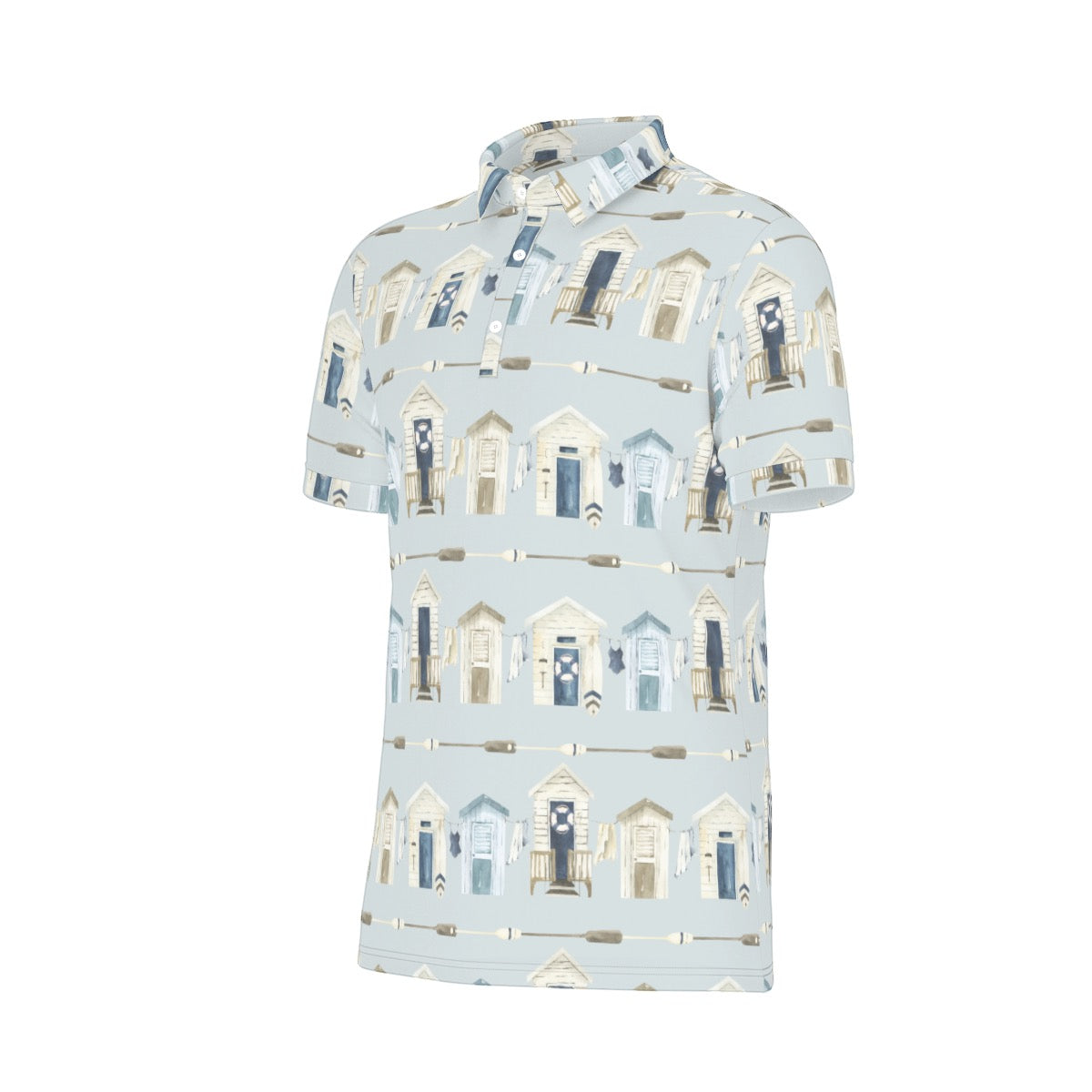 Beach Houses & Oars Men's Stretch Collar Polo Shirt