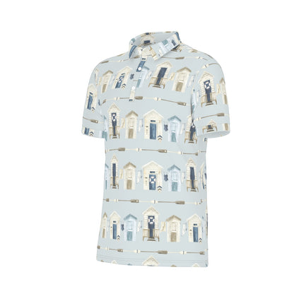Beach Houses & Oars Men's Stretch Collar Polo Shirt
