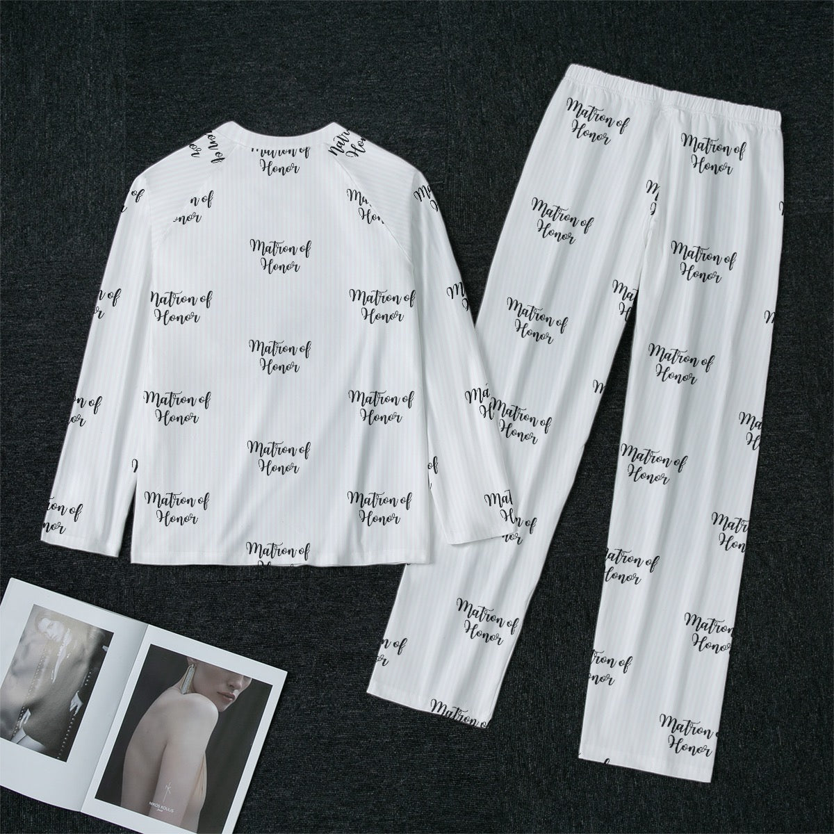 Matron of Honor Striped Women's Raglan Sleeve Pajamas
