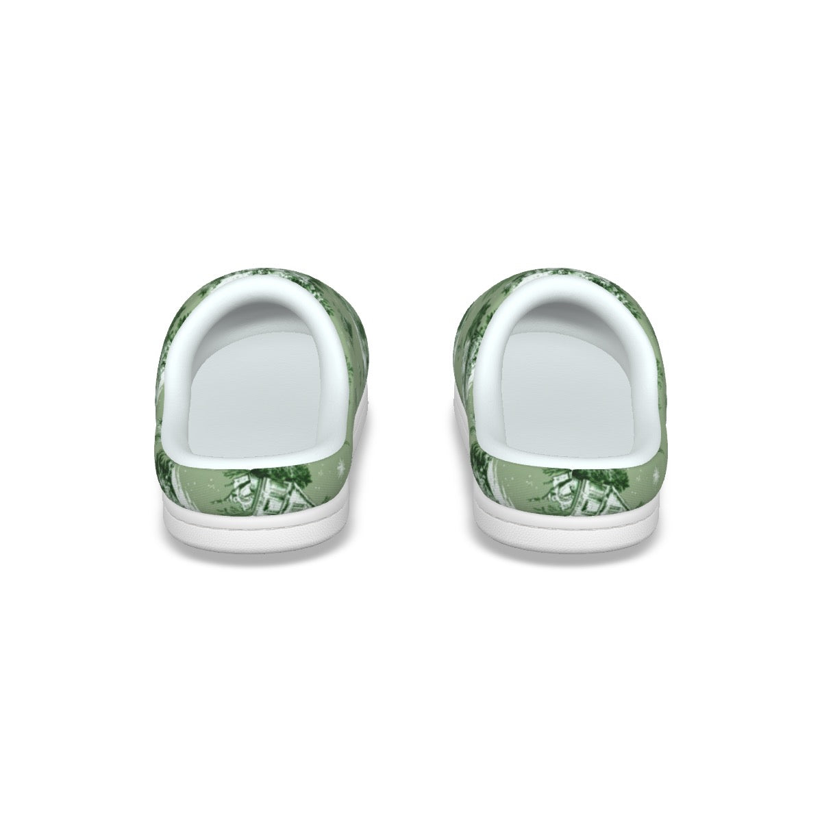 Sage Christmas Toile Women's Plush Slippers