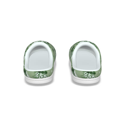 Sage Christmas Toile Women's Plush Slippers