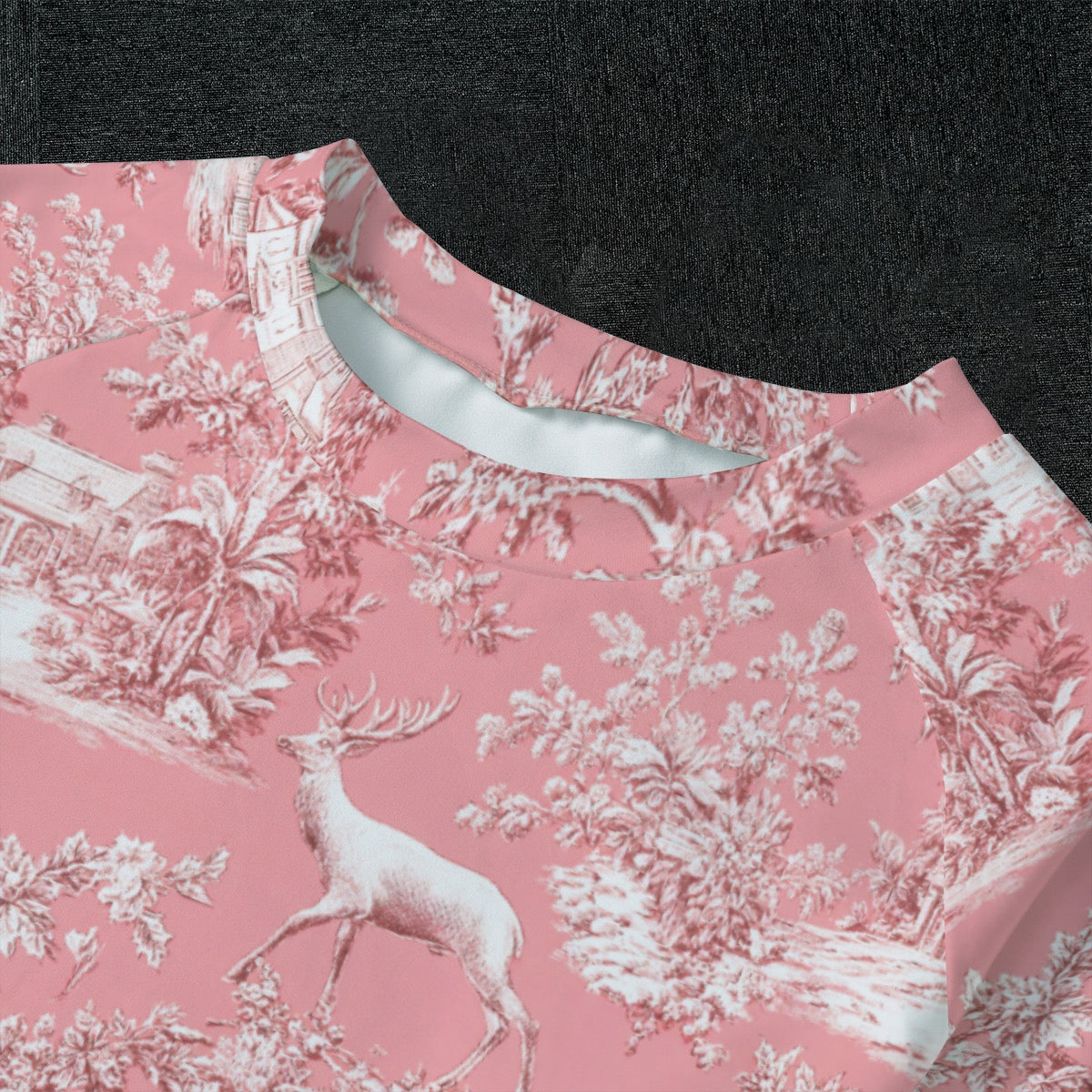 Pink Christmas Toile Kid's Raglan Sleeve Pajamas