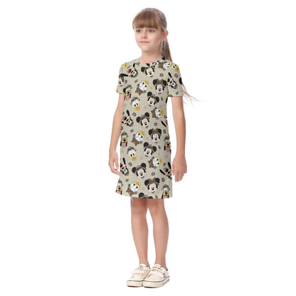 Safari Faces Kid's Short Sleeve Dress