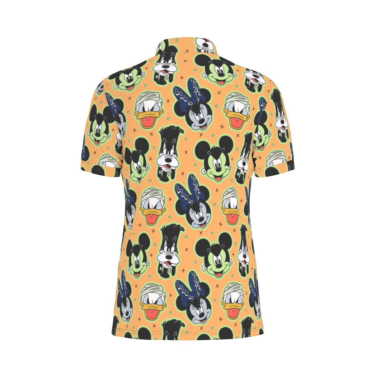 Spooky Friends [orange] Men's Stretch Collar Polo Shirt