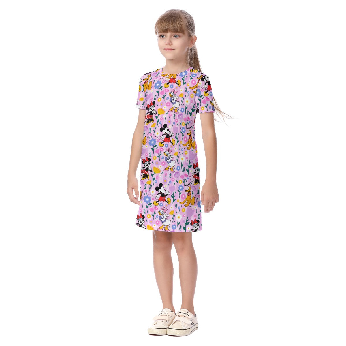 Field of Flowers MM [pink] Kid's Short Sleeve Dress