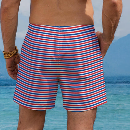 RWB Stripe Men's Beach Shorts