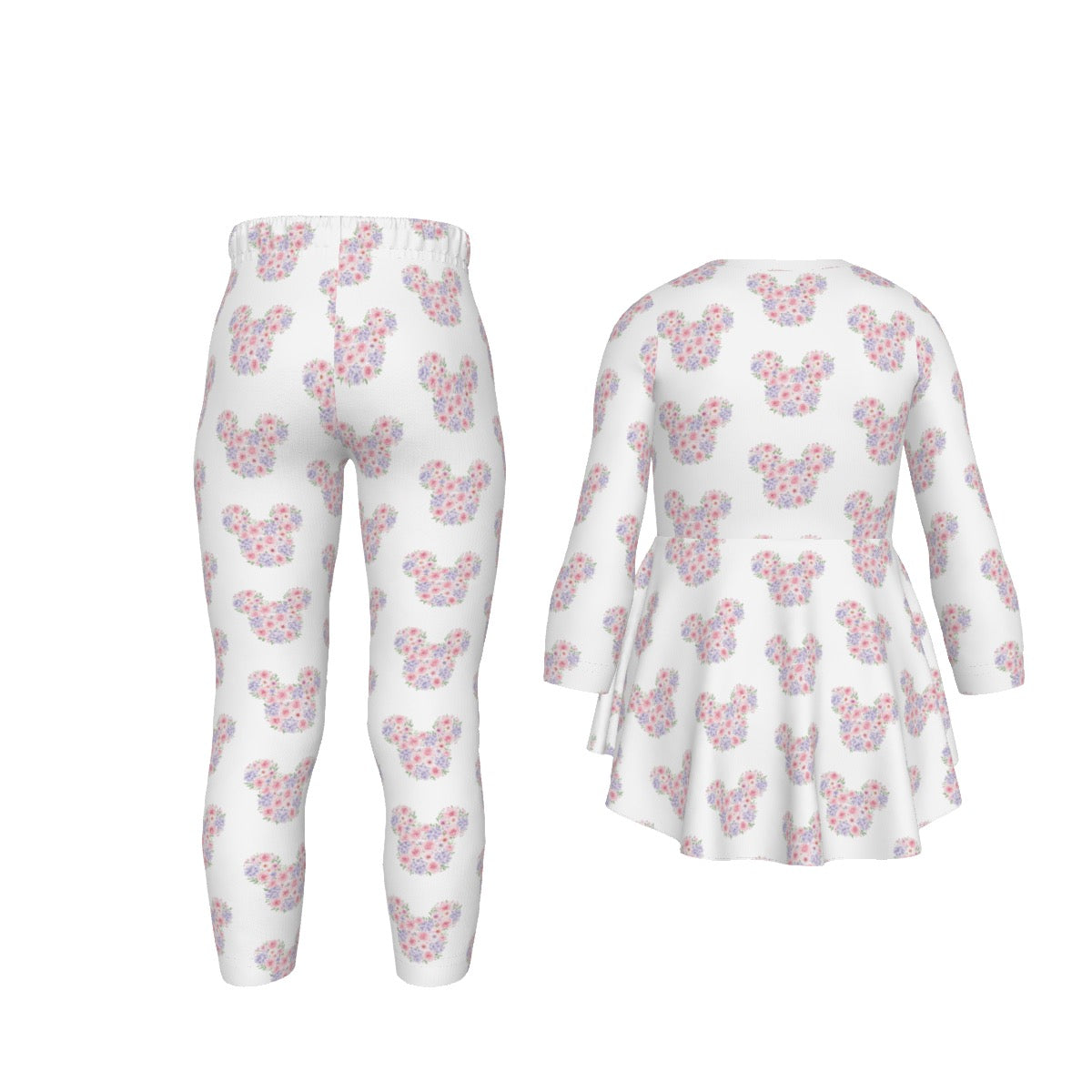 Floral Minnie Girls LS Pants Set