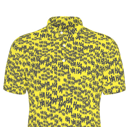 HAHAHA Men's Stretch Collar Polo Shirt