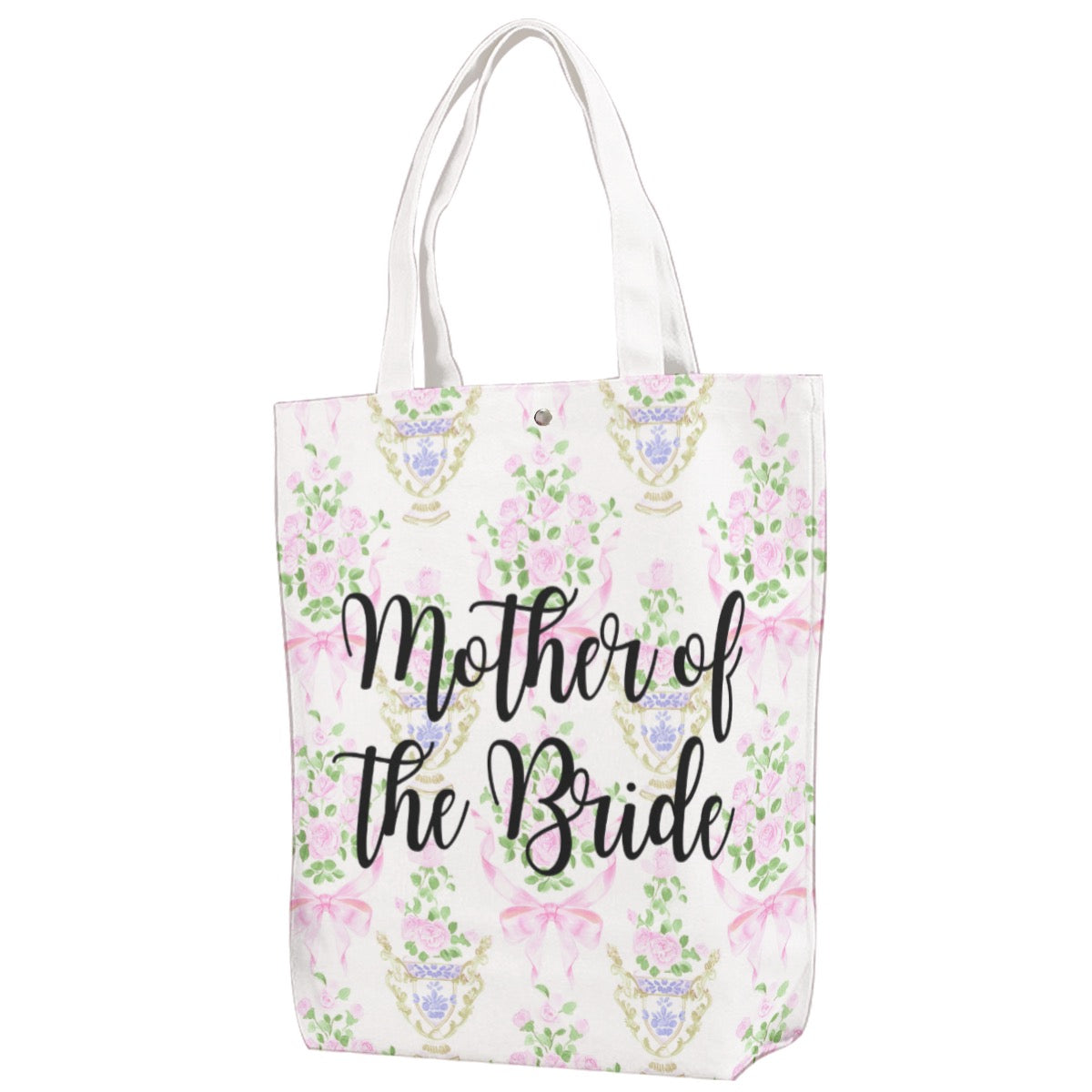 Mother of the Bride Floral Canvas Bag With Shoulder Strap