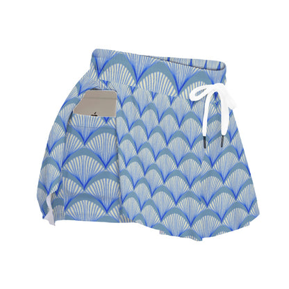 Scalloped Shells Women's Sport Skorts With Pocket
