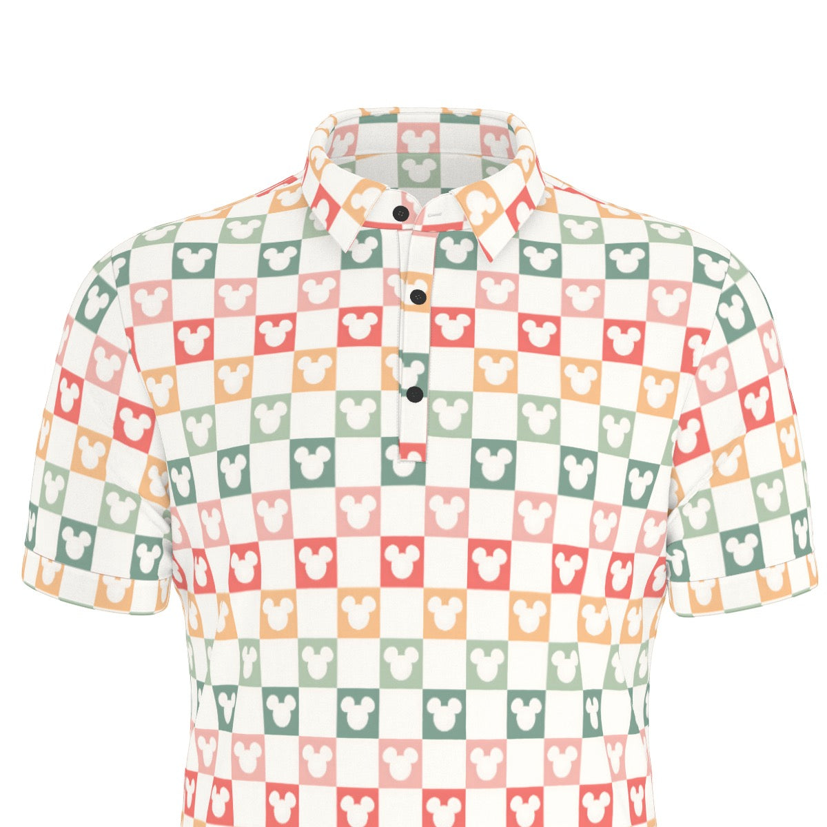 Colorful Check MM Men's Stretch Collar Polo Shirt