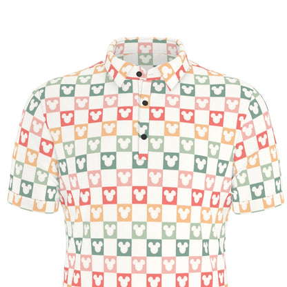 Colorful Check MM Men's Stretch Collar Polo Shirt