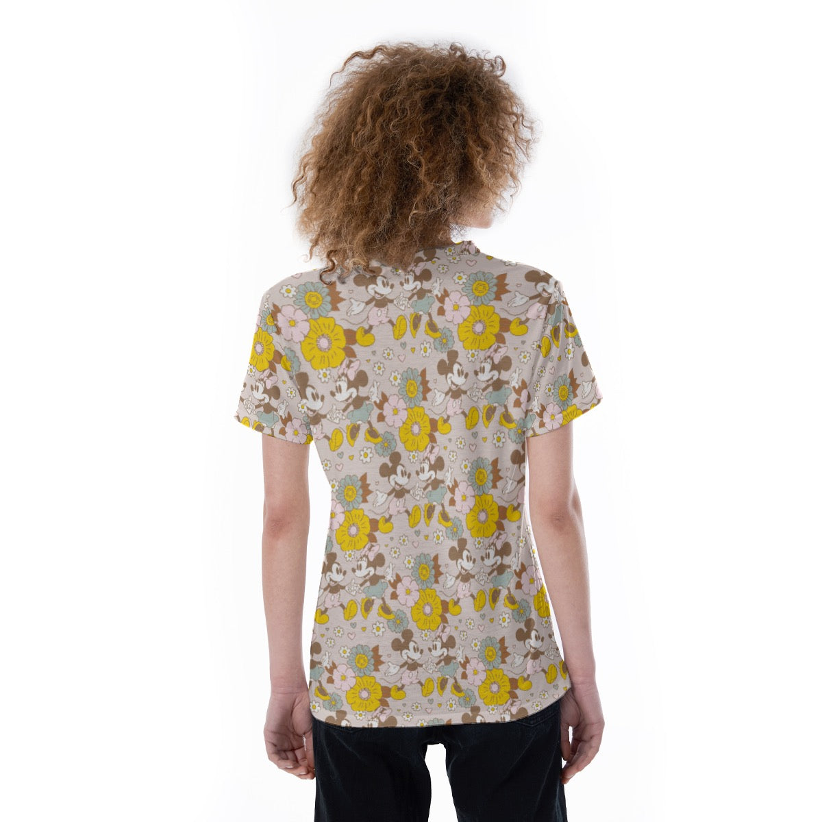 Retro Floral V-neck Women's T-shirt