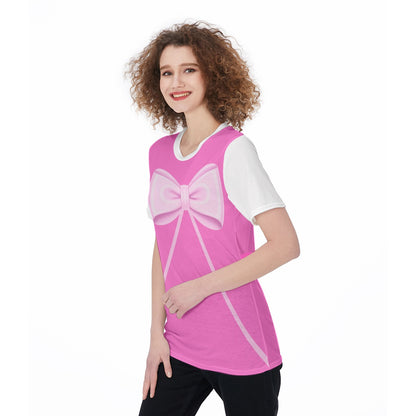 Pink Cindy Bounding Women's Crew Neck T-Shirt|180 GSM Jersey