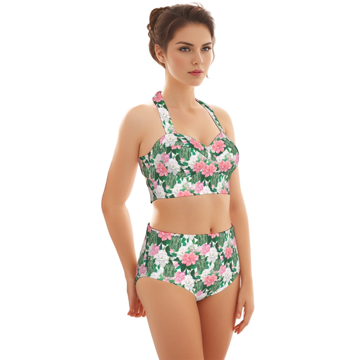 Masterful Women's Swimsuit Set With Halter