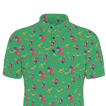 Green Peter Men's Stretch Collar Polo Shirt