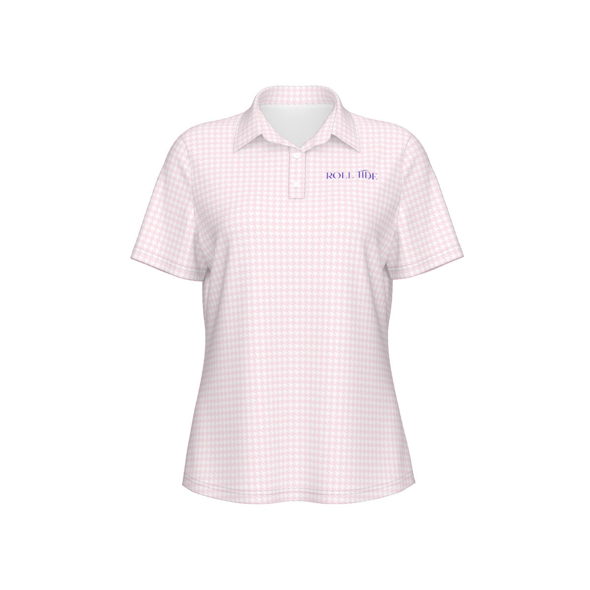 Pink Herringbone Roll Tide Women's Sports Polo Shirt