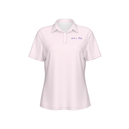 Pink Herringbone Roll Tide Women's Sports Polo Shirt