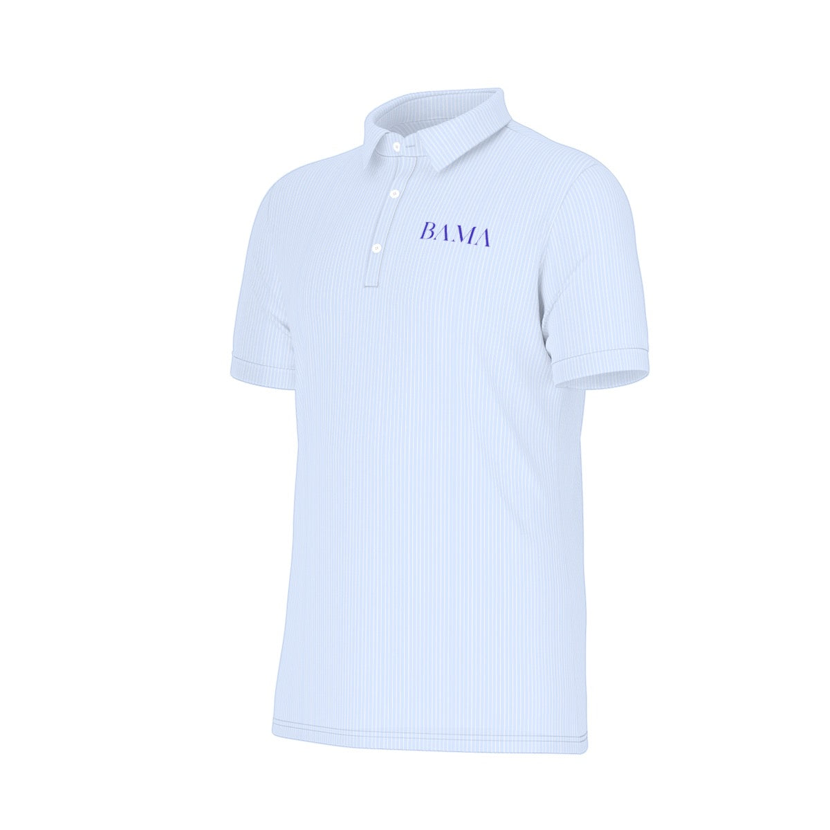 Blue Stripe Bama Men's Stretch Collar Polo Shirt