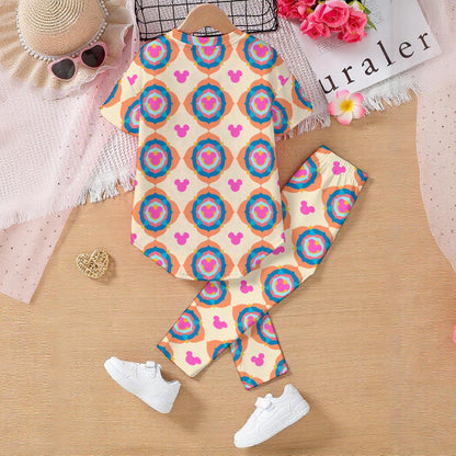 Yellow Kaleidoscope MM Kids' Casual Top and Pants Set