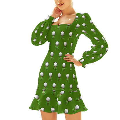 Bow Golf Tee Women's Ruffle Hem Dress