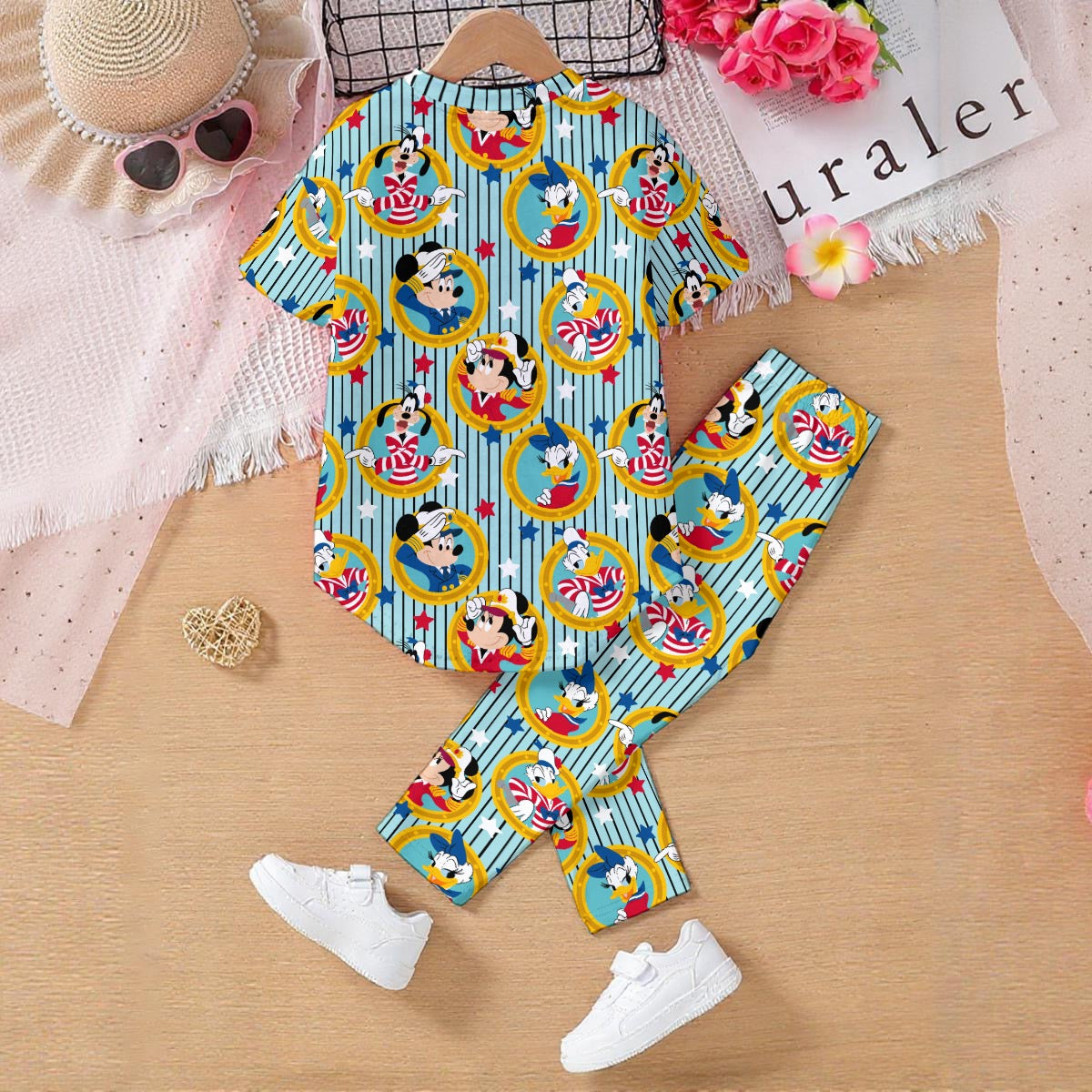 Porthole Stripe Kids' Casual Top and Pants Set