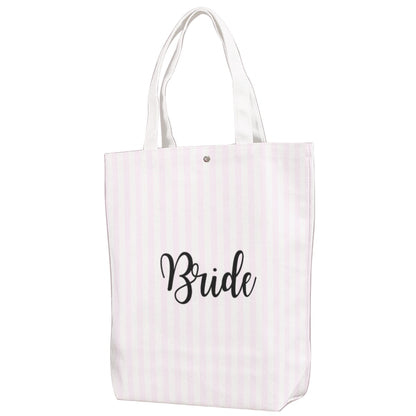 Bride Striped Canvas Bag With Shoulder Strap