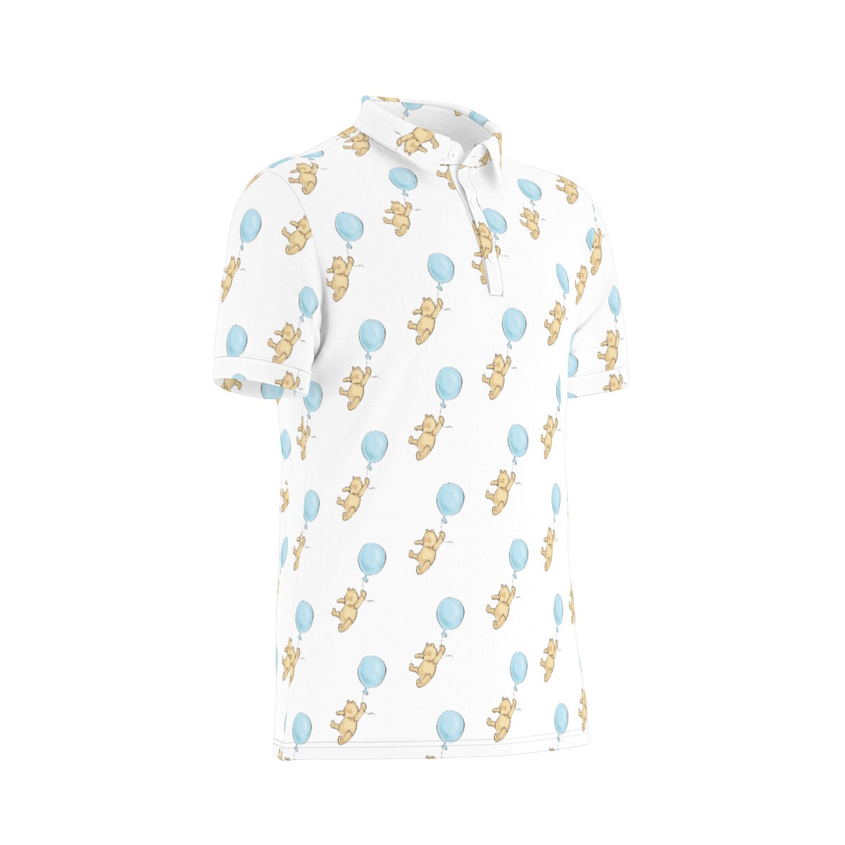 Winnie & Balloon Men's Stretch Collar Polo Shirt