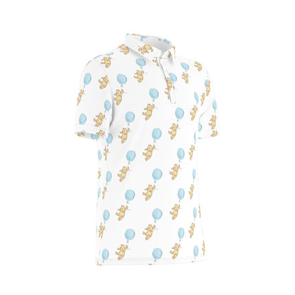 Winnie & Balloon Men's Stretch Collar Polo Shirt