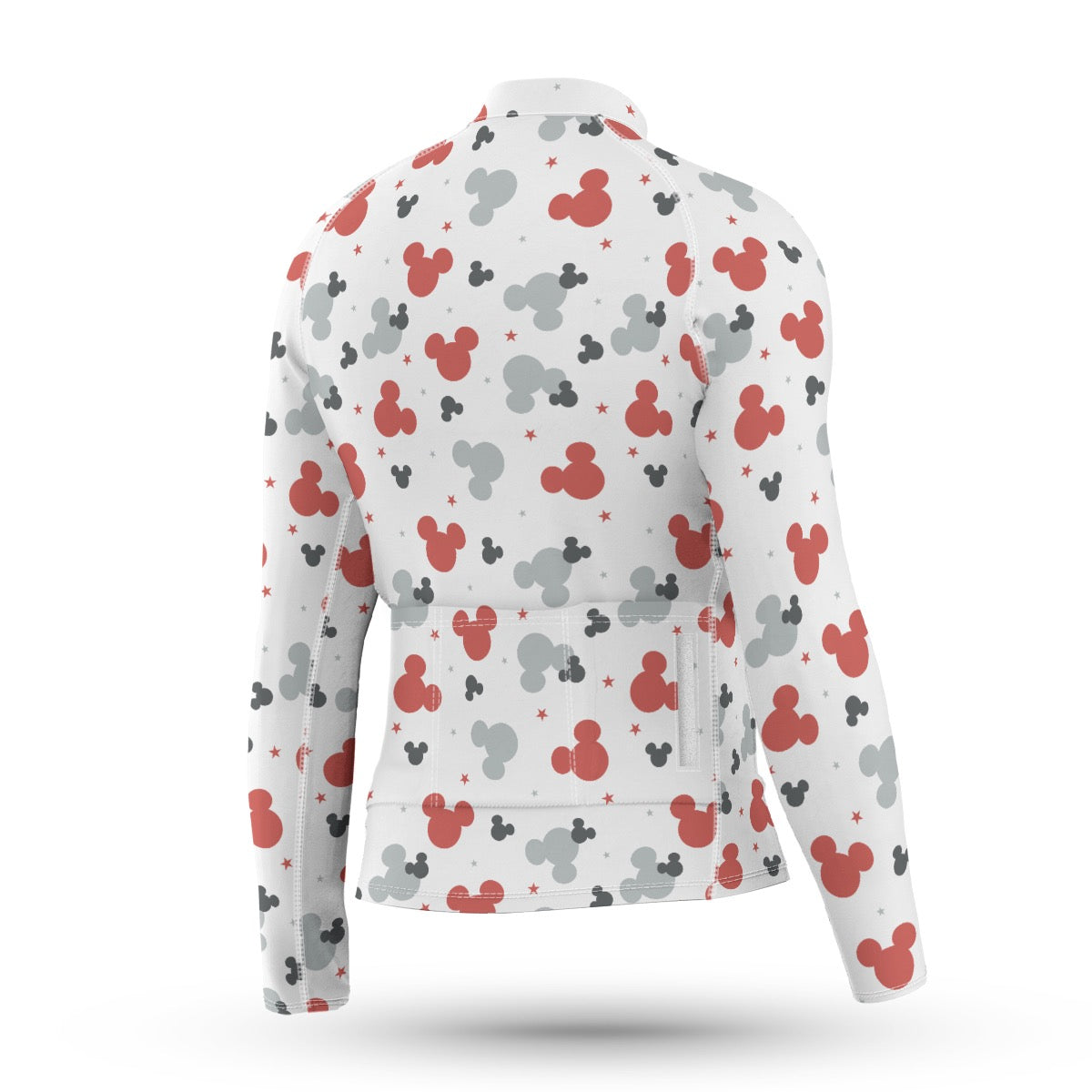 Red & Gray Men's Anti-Slip Raglan Cycling Jersey With Long Sleeve