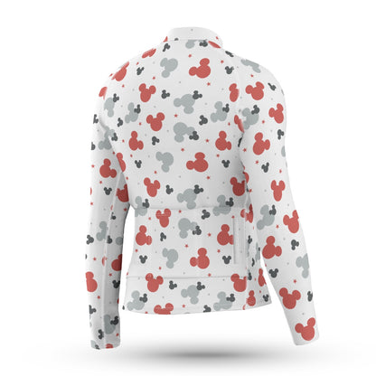 Red & Gray Men's Anti-Slip Raglan Cycling Jersey With Long Sleeve