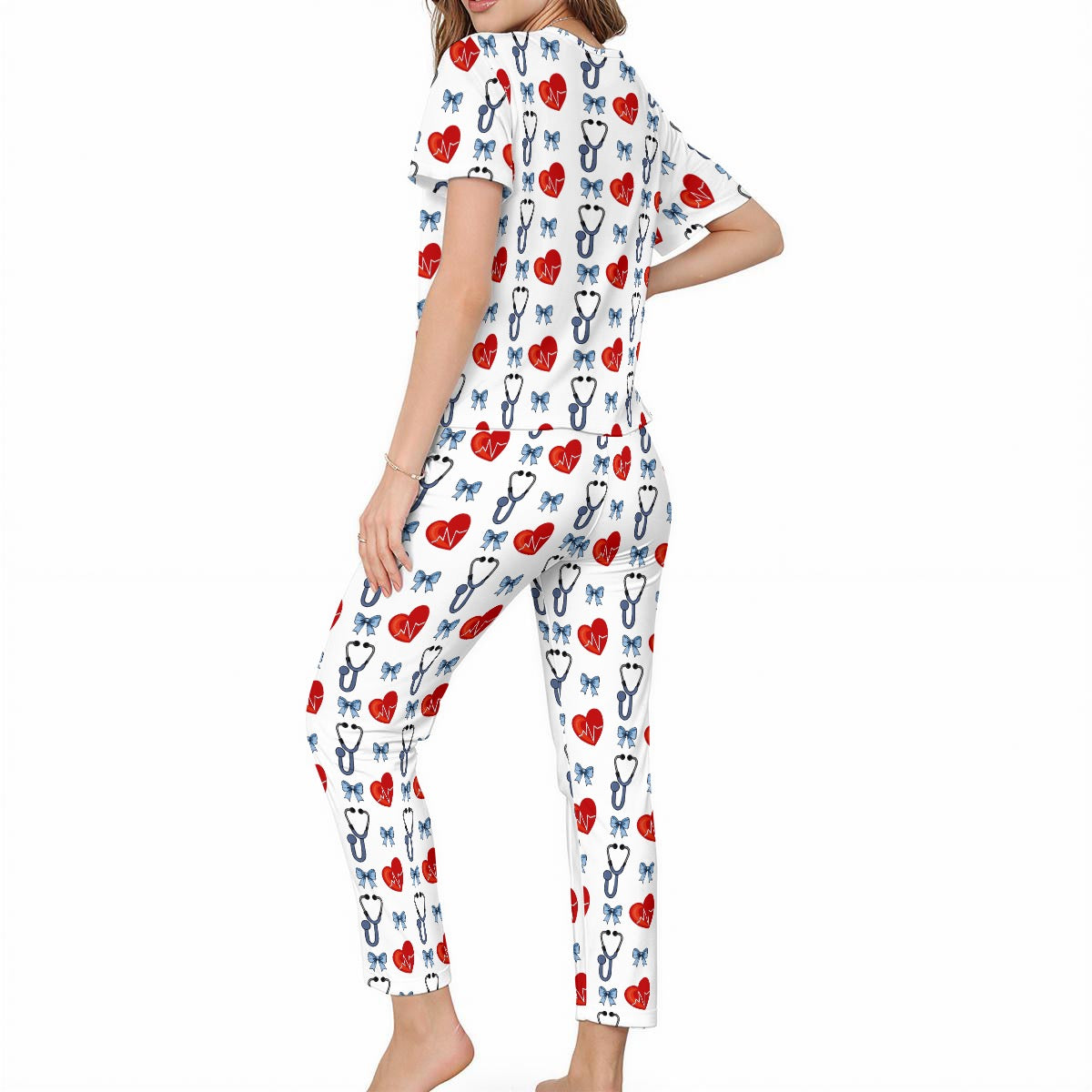 Hearts & Blue Bows Medical Women’s Loungewear Set
