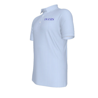 Blue Stripe Tigers Men's Stretch Collar Polo Shirt