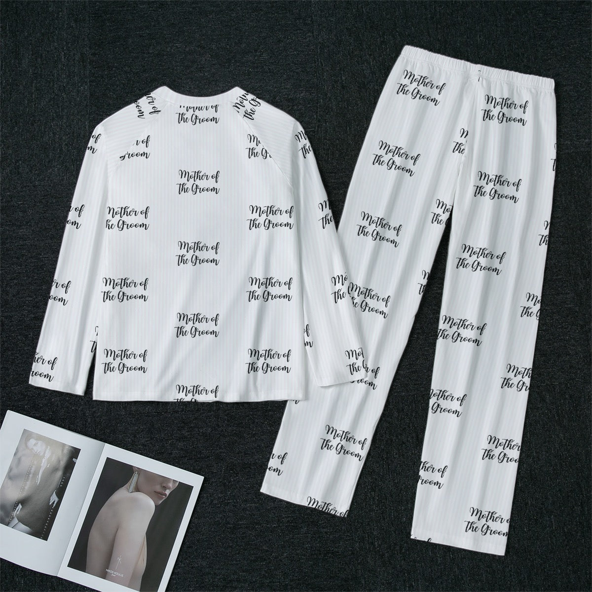 Mother of the Groom Striped Women's Raglan Sleeve Pajamas