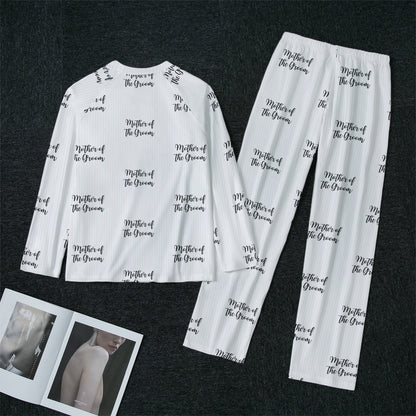 Mother of the Groom Striped Women's Raglan Sleeve Pajamas