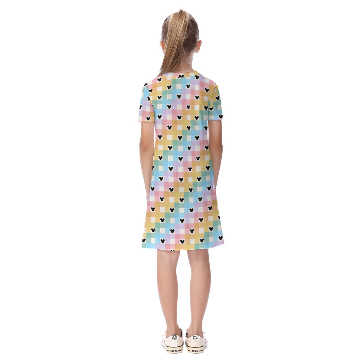 Pastel Gingham MM Kid's Short Sleeve Dress