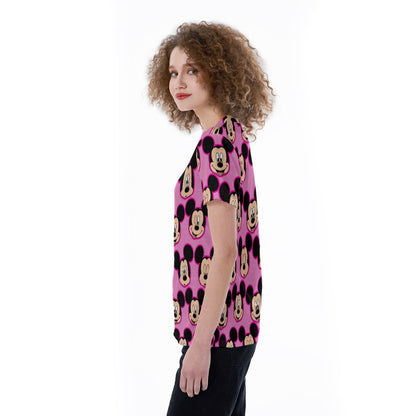 Pink MM V-neck Women's T-shirt
