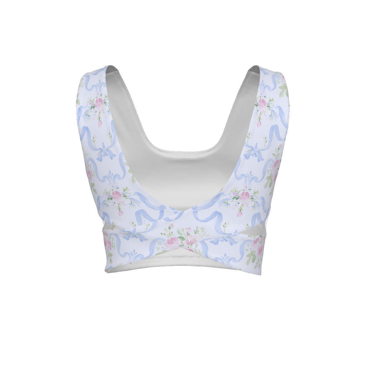 Grandmillenial Ribbon Women's Back Cross Sports Bra