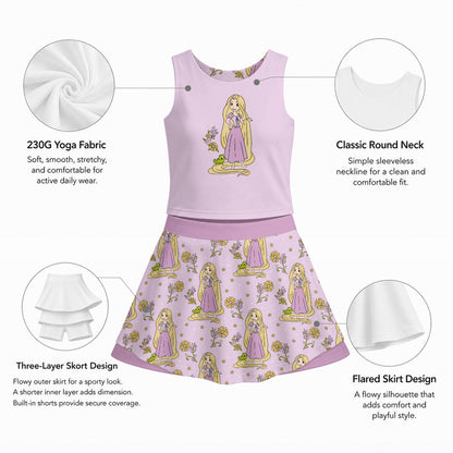 The Tower Princess Girl's Sports Tank & Skort Set