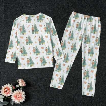 Christmas Tree Nutcracker Kid's Raglan Sleeve Pajamas